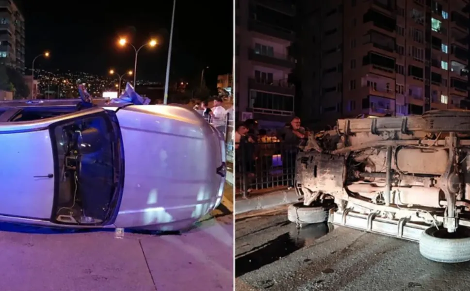 Pikap Bariyerlere Çarparak Devrildi: 2 Yaralı