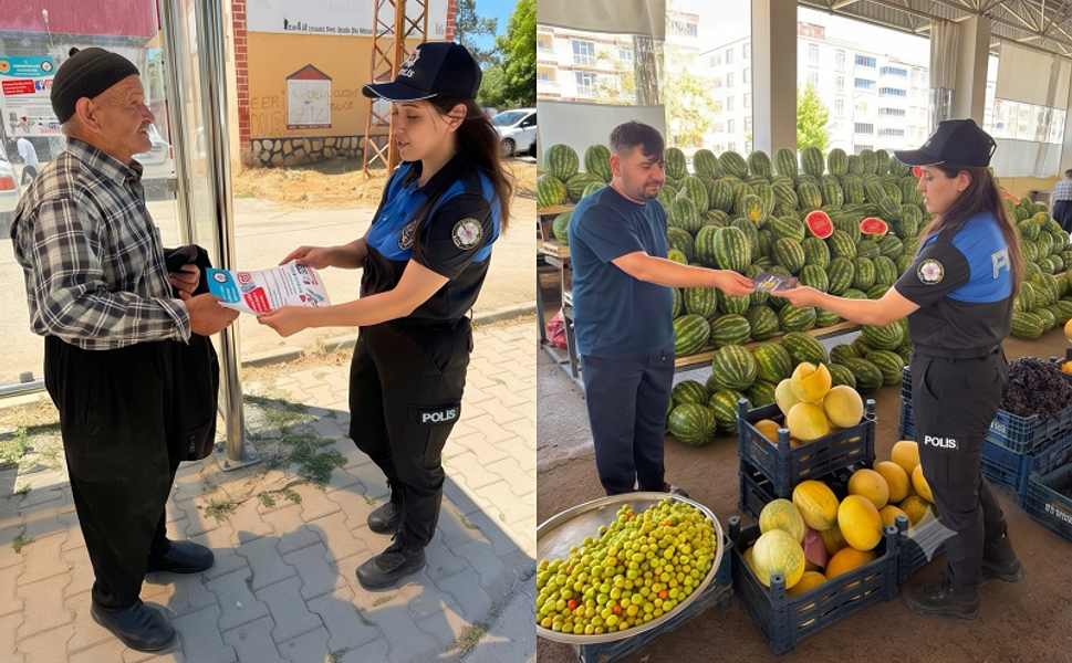 Afşin Emniyeti Pazarda Vatandaşı Uyardı: Siber Dolandırıcılara Geçit Yok!
