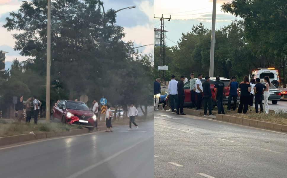 Afşin'de Otomobil Refüje Çıktı