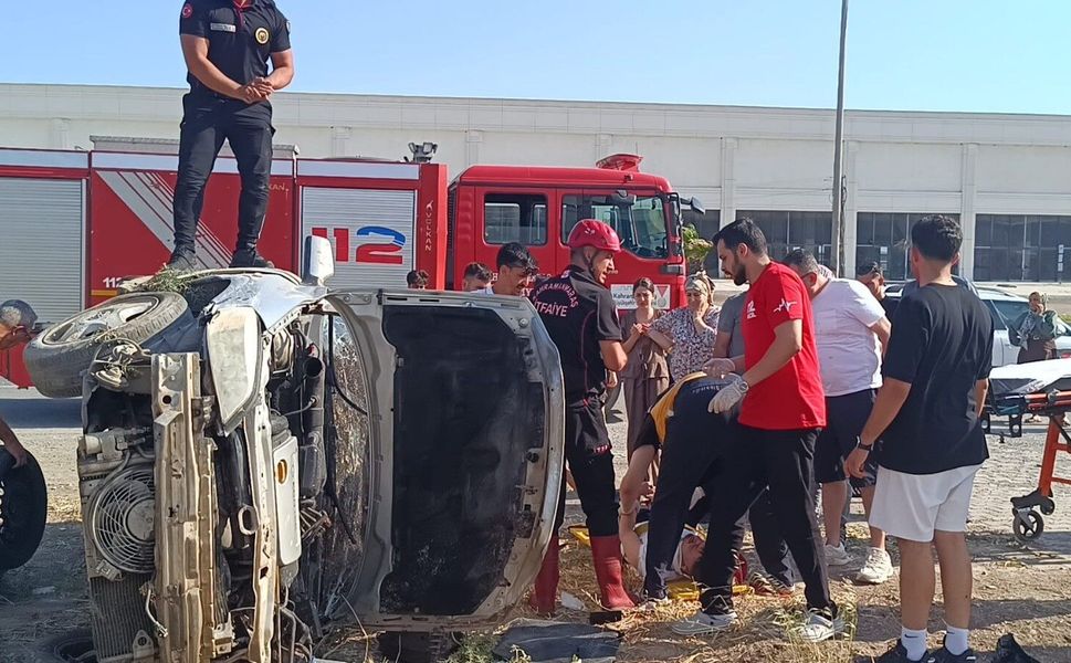 Feci Kaza: Otomobil Takla Attı, 2 Yaralı