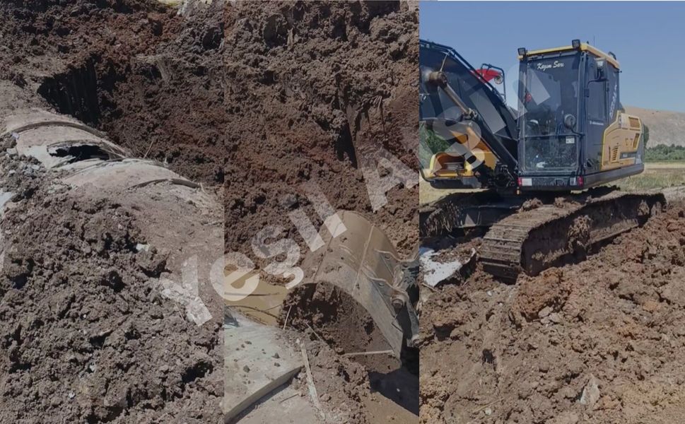 Patlayan Boru Hattında Onarım Çalışmaları Başladı