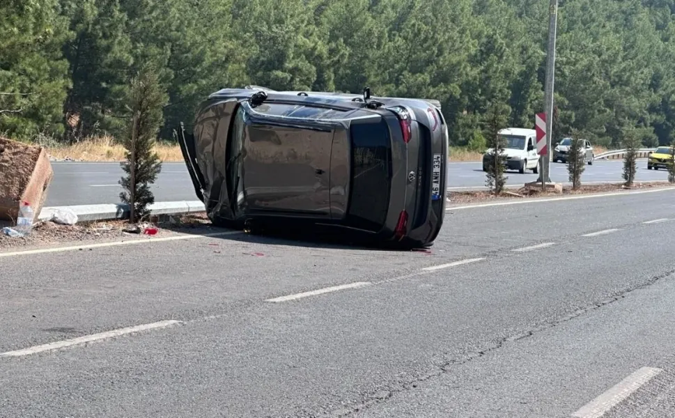 Otomobil Takla Attı, Sürücü Yaralandı