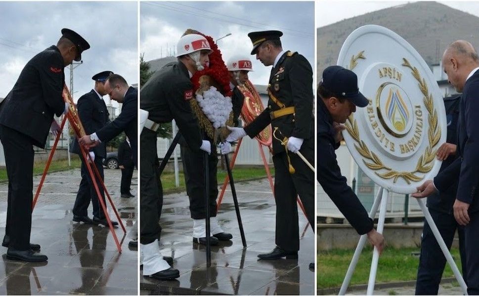 Afşin’de Çelenk Sunma Töreni Düzenlendi
