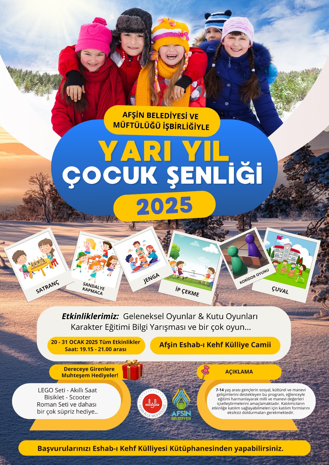 Afşin Belediyesi Ve Afşin İlçe Müftülüğü’nden Yarı Yıl Çocuk Şenliği! 1