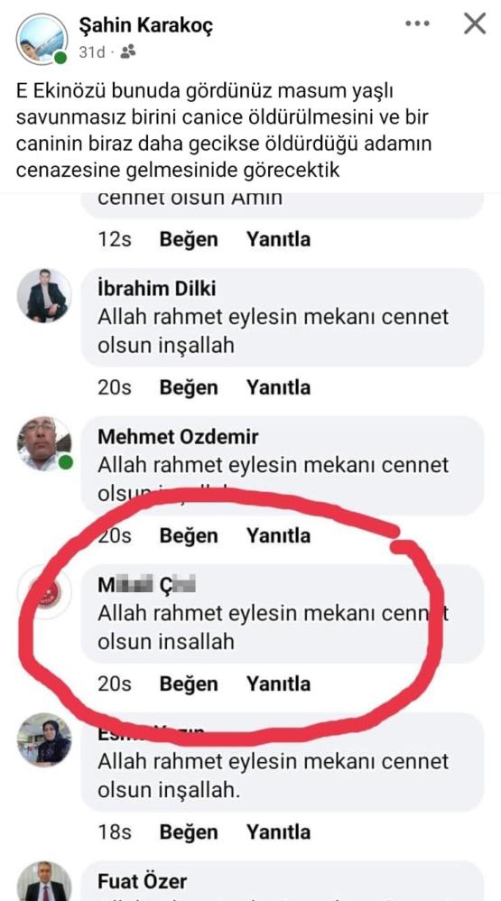 Cinayetle Suçlanan Muhtar, Taziye Mesajı Yayınlamış 4