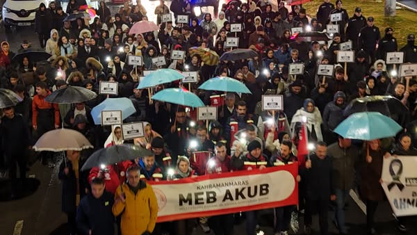 Kahramanmaraş'ta 6 Şubat Depremi Anma Yürüyüşü Düzenlendi