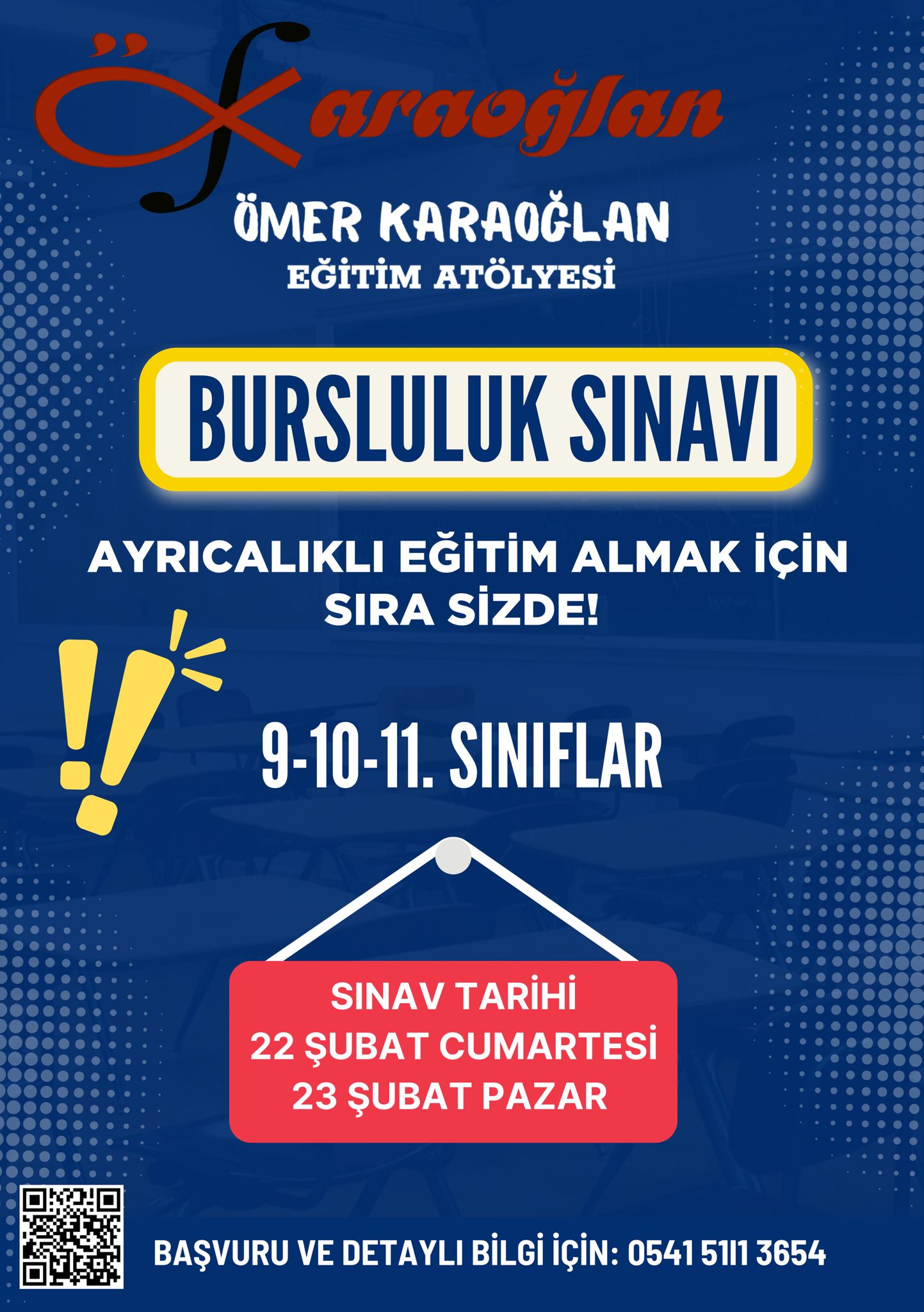 Ömer Karaoğlan Eğitim Atölyesi Bursluluk Sınavı Düzenliyor