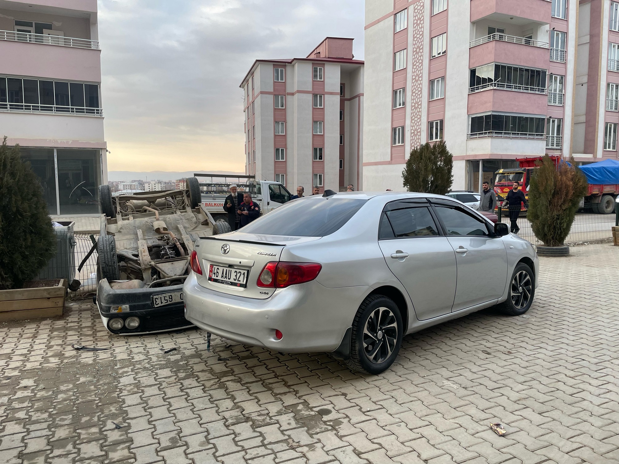 Afşin’de Otomobil Takla Attı (1)
