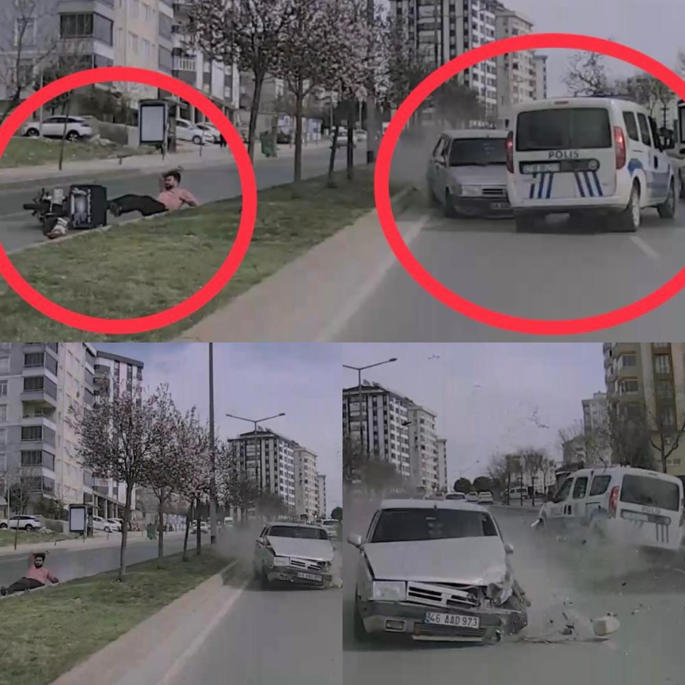 Zincirleme Trafik Kazası Araç Kamerasına Yansıdı 2’Si Polis 4 Yaralı