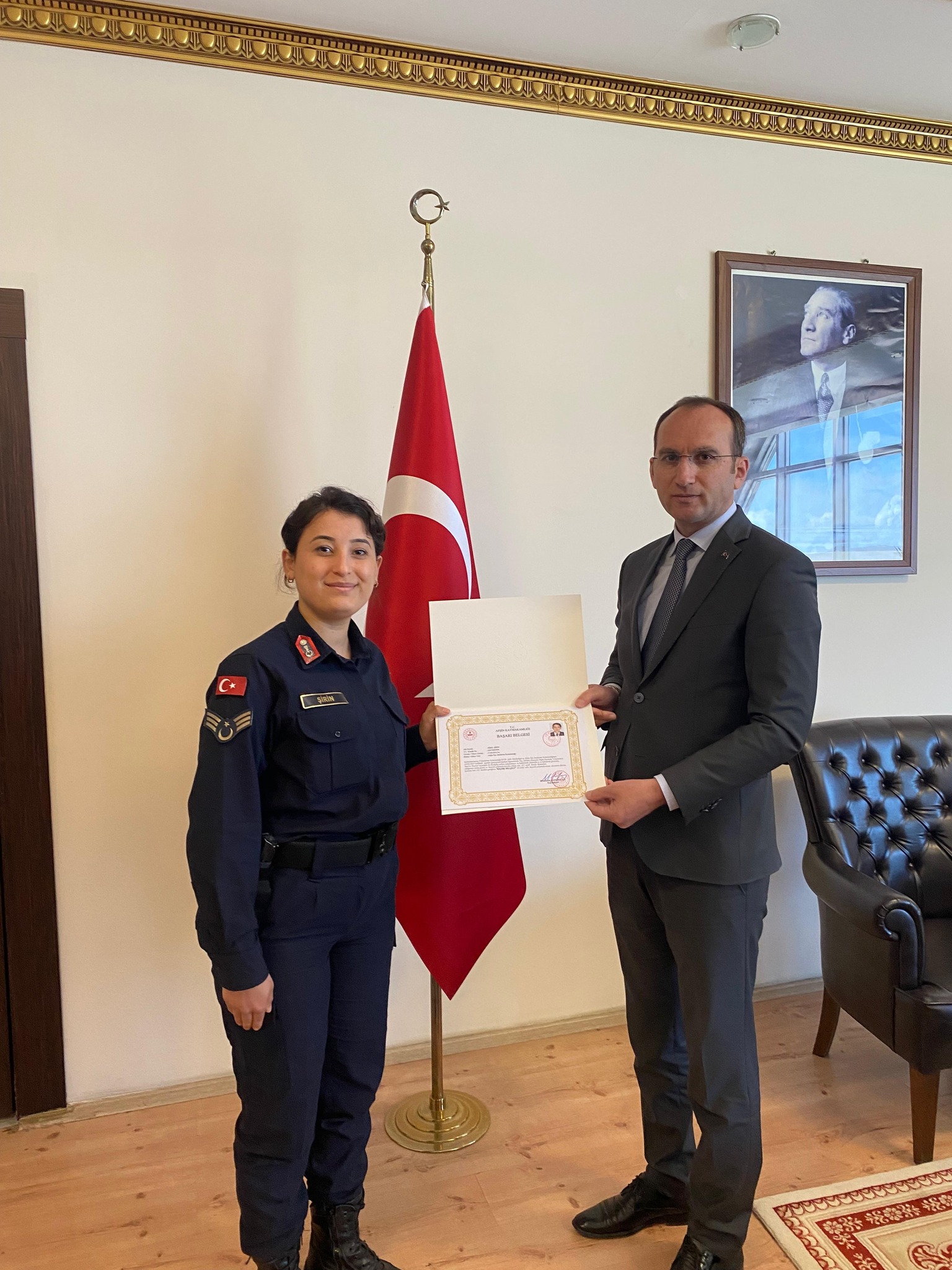 Kaymakam Sarıdoğan'dan İlçe Jandarma Komutanlığı Personeline Teşekkür Belgesi2