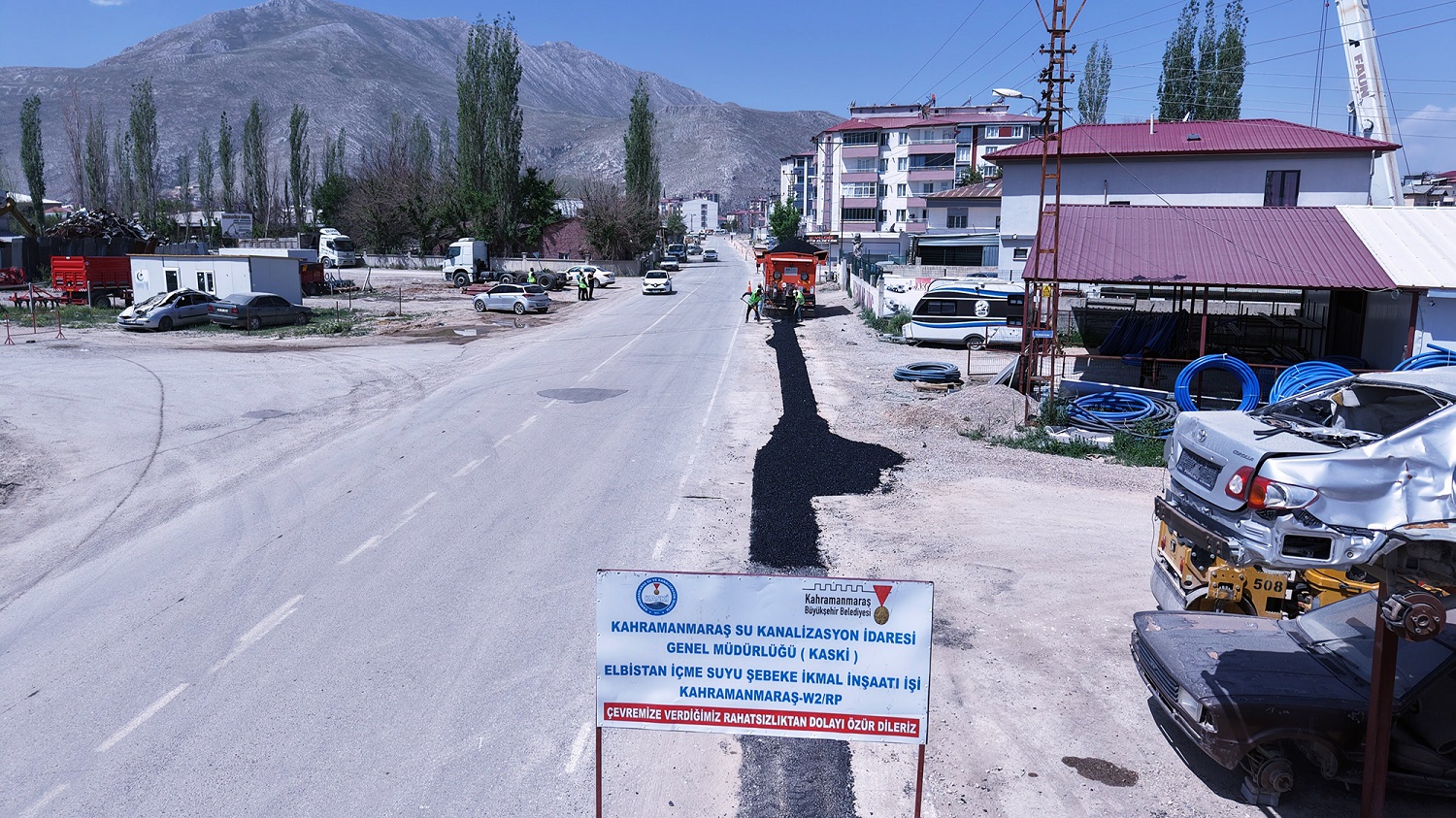 Elbistan’da Altyapısı Tamamlanan Mahallelerde Asfalt Başladı (2)