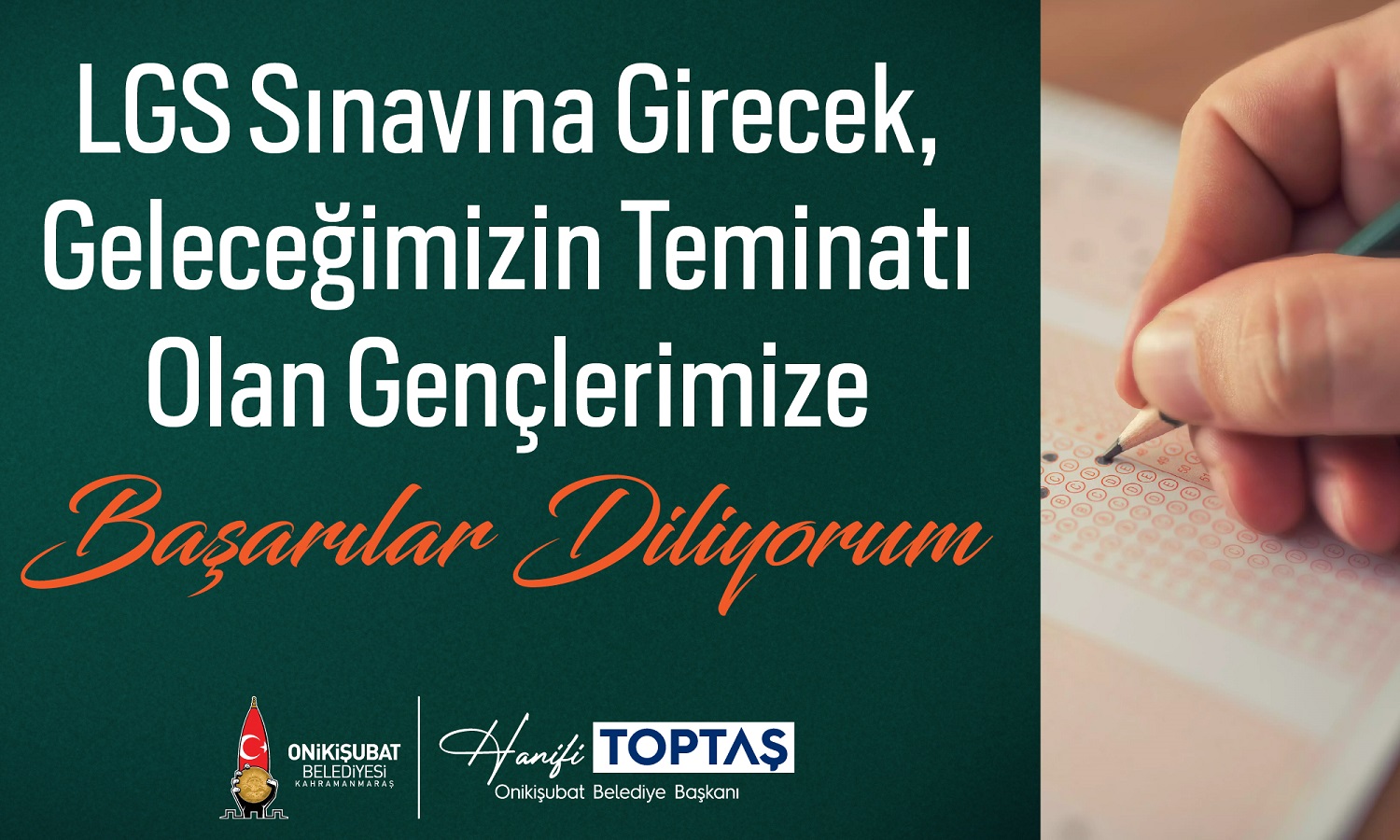 Başkan Toptaş’tan Lgs Mesajı Evlatlarımıza Gönülden Başarılar Diliyorum