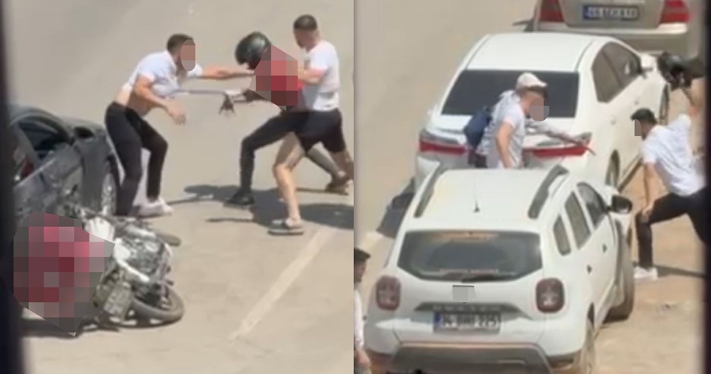 Otomobilden İnen Şahıslar, Motokuryeyi Tekme Tokat Dövdü-1