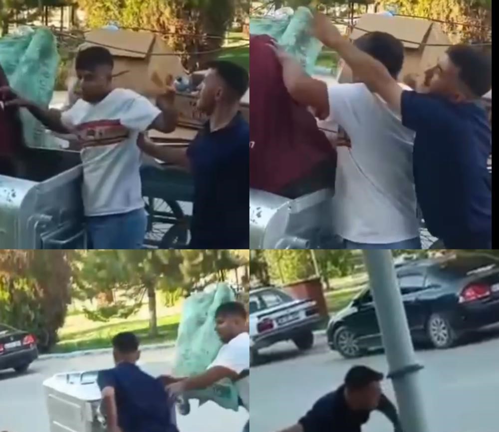 Çöpten Atık Toplayan Şahıs Darbedildi O Anlar Kameradaa