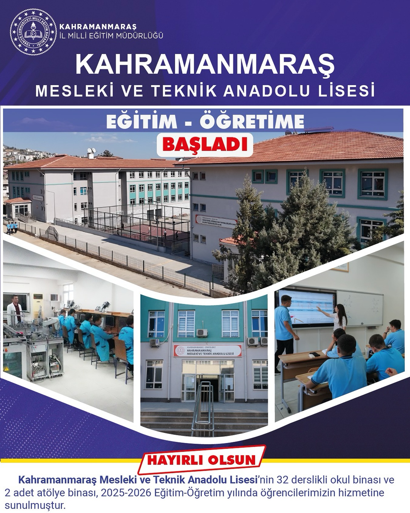 Kahramanmaraş Mesleki Ve Teknik Anadolu Lisesi Yeni Eğitim Öğretim Yılına Başladı