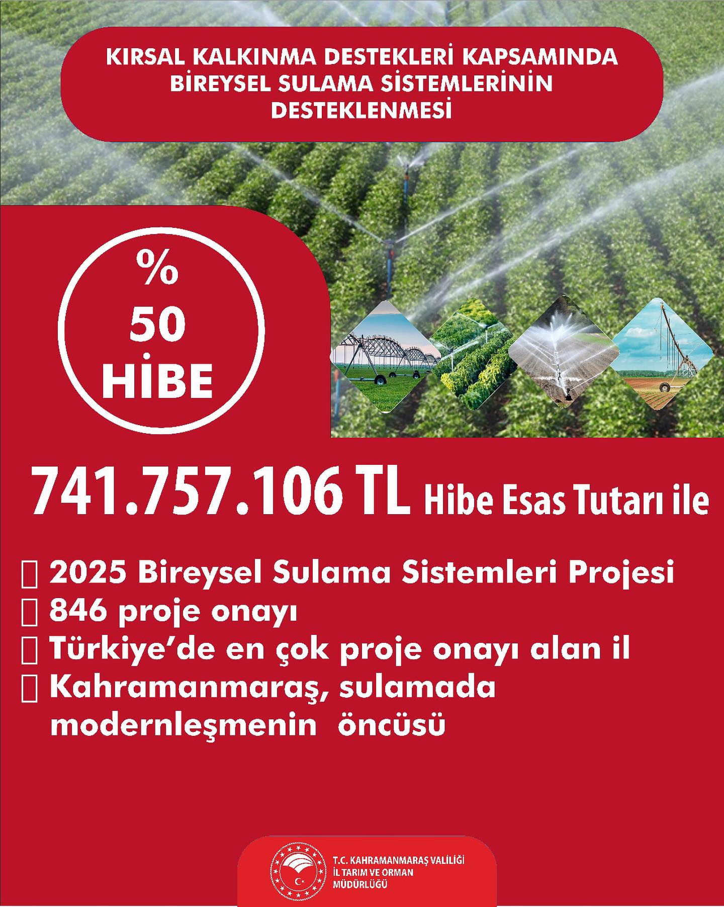 Kahramanmaraş’tan Sulamada Rekor Başarı 846 Projeye Onay