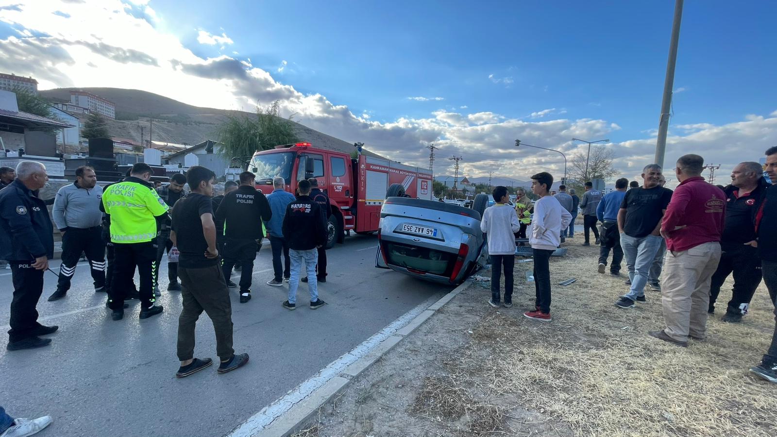 Afşin’de Otomobil Takla Attı 2 Yaralı2