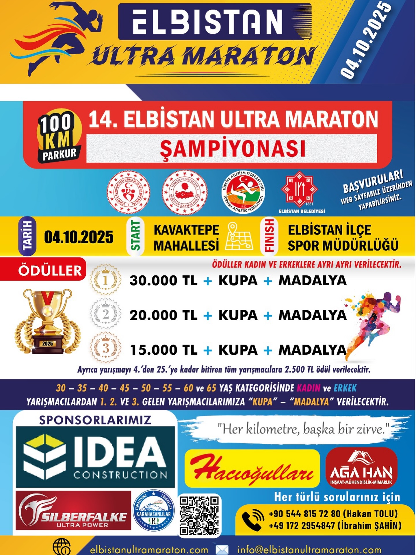 Elbistan 14.Ultra Maraton Şampiyonası’na Ev Sahipliği Yapıyor