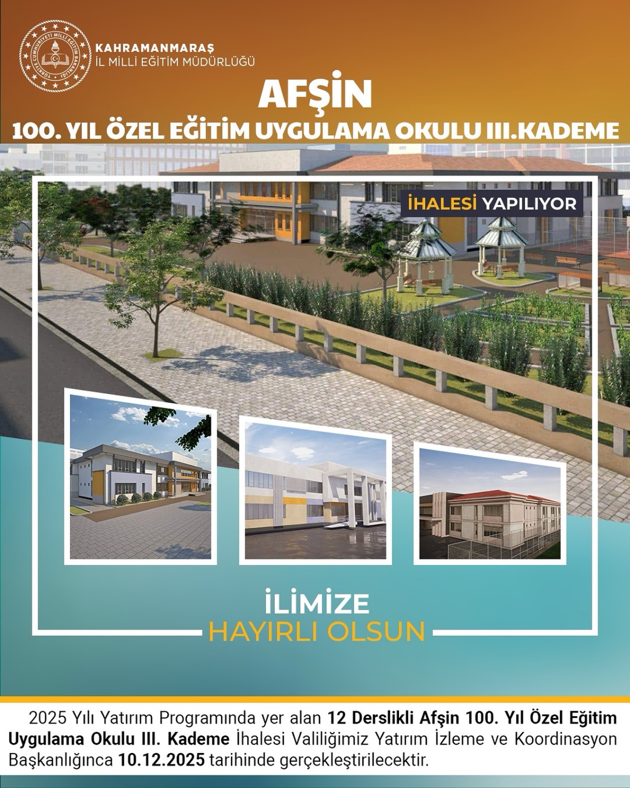 Afşin Özel Eğitim Uygulama Okulunun İhale Tarihi Belli Olduu