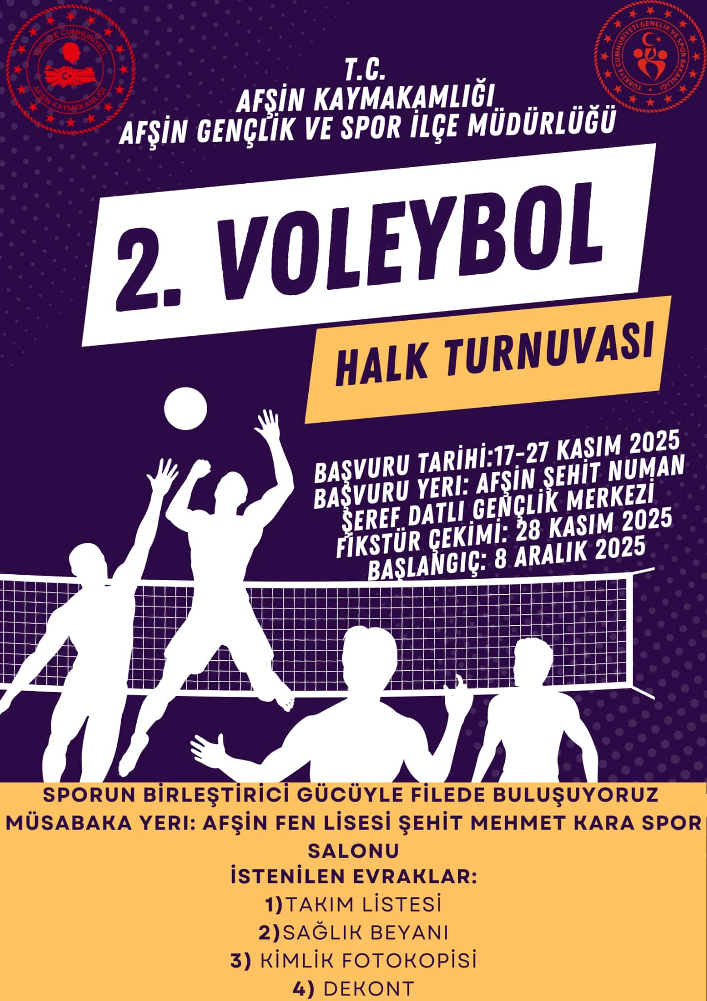 Afşin’de 2. Voleybol Halk Turnuvası İçin Başvurular Başladı1