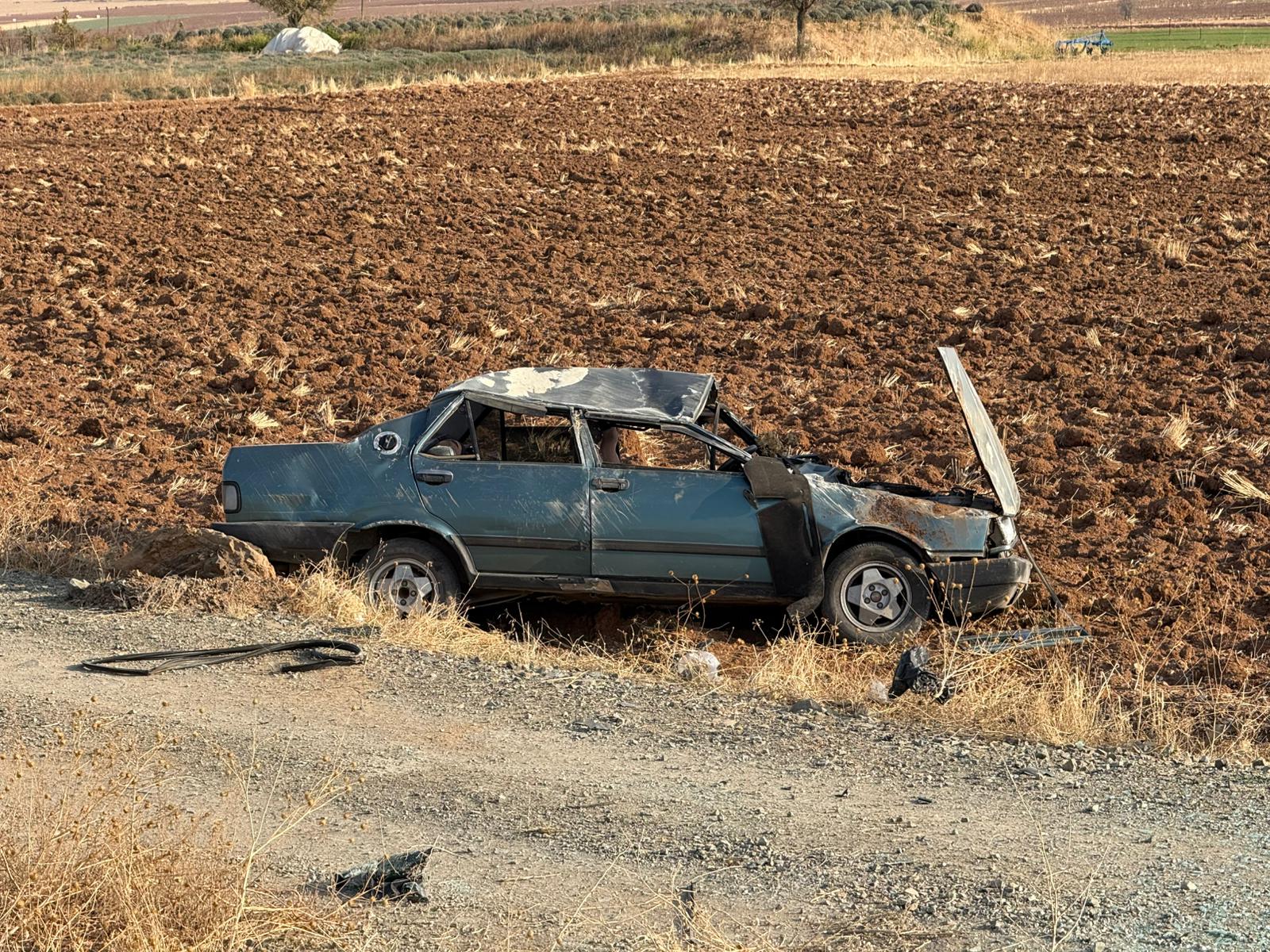 Afşin’de Kontrolden Çıkan Otomobil Takla Attı 1 Yaralı (4)
