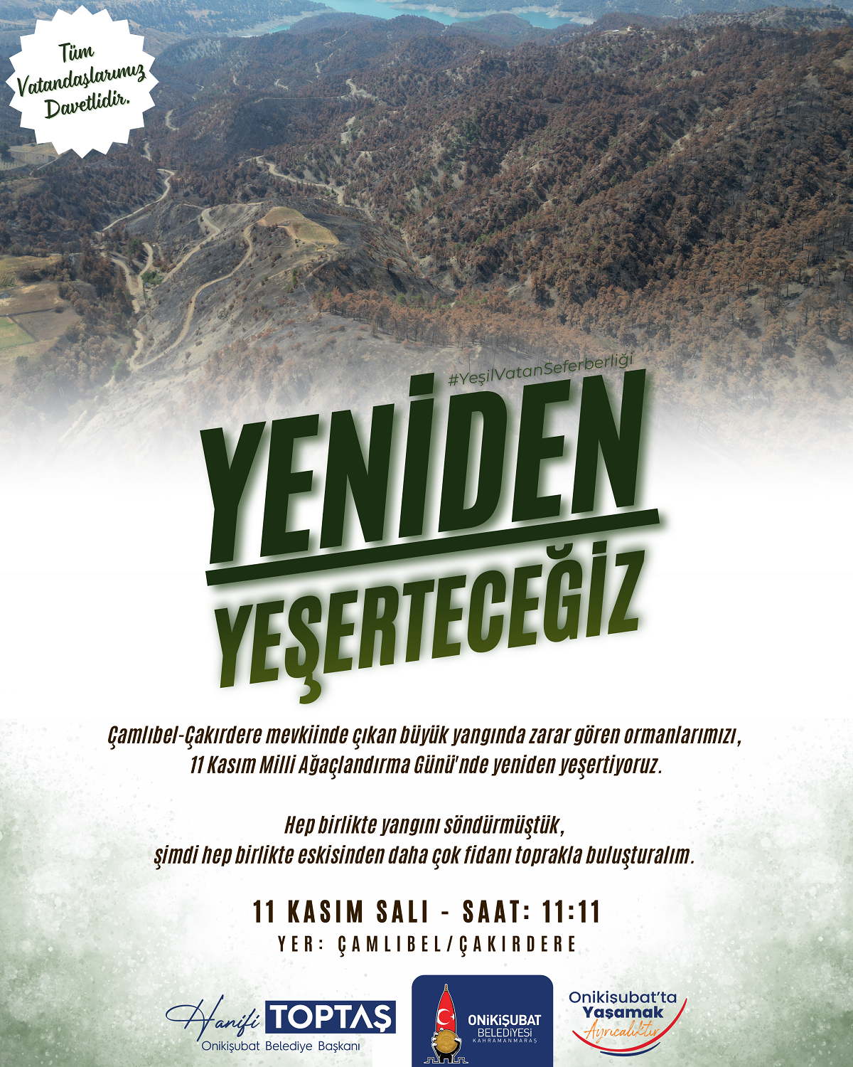 Başkan Toptaş, Yangın Alanındaki Fidan Seferberliğine Tüm Vatandaşları Davet Etti