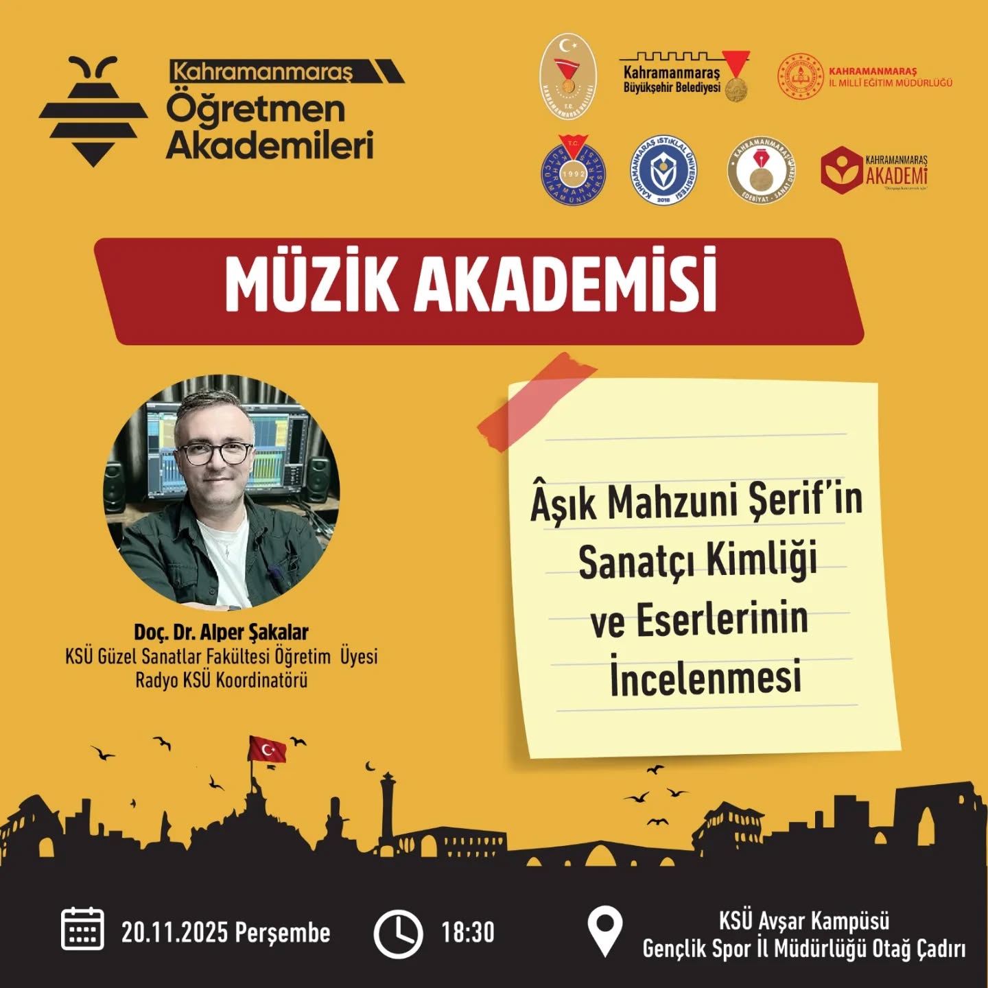 Kahramanmaraş Müzik Akademisi'nde Bu Hafta Âşık Mahzuni Şerif’i Yeniden Okumak