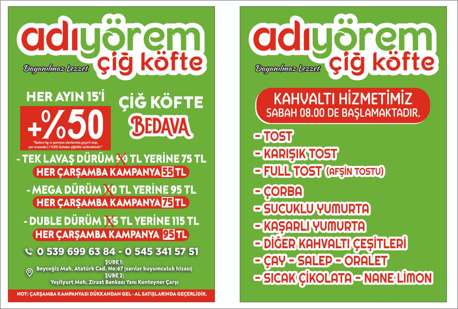 Adıyörem Çiğköfte’de Kampanya Ve İndirimler Bitmiyor3