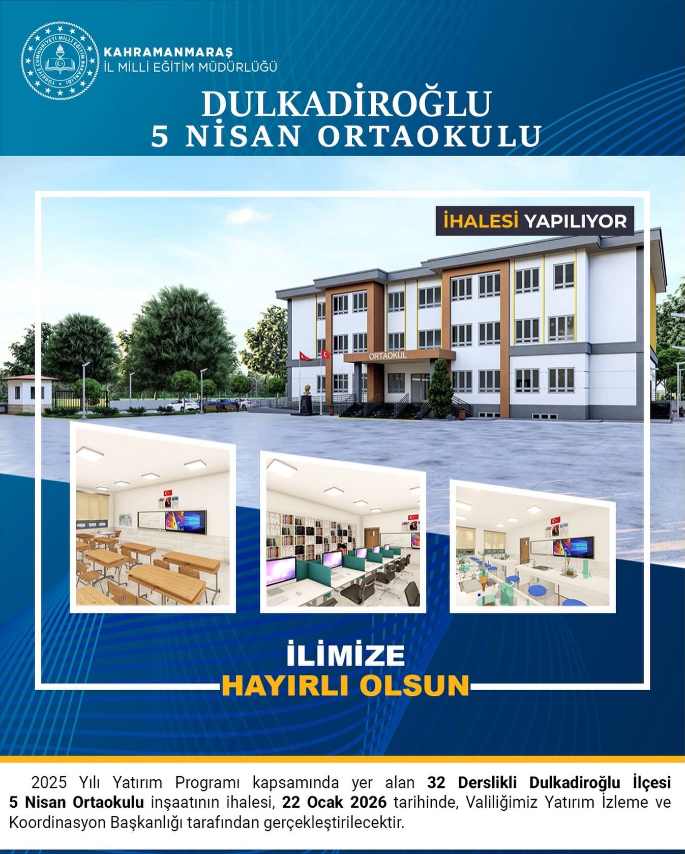 Dulkadiroğlu’na 32 Derslikli Yeni Ortaokul Kazandırılıyor