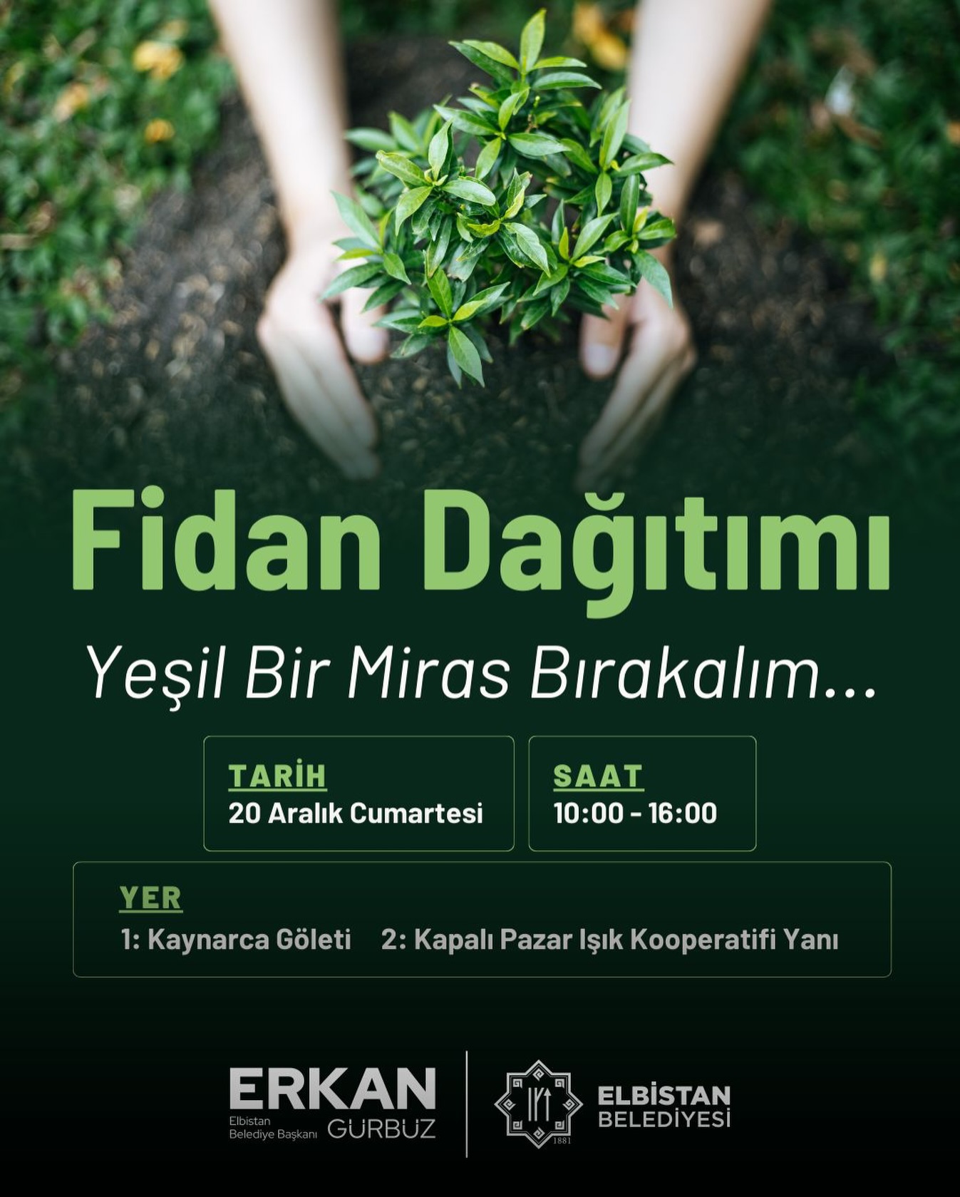 Elbistan'da Fidan Dağıtımıyla Doğaya Destek