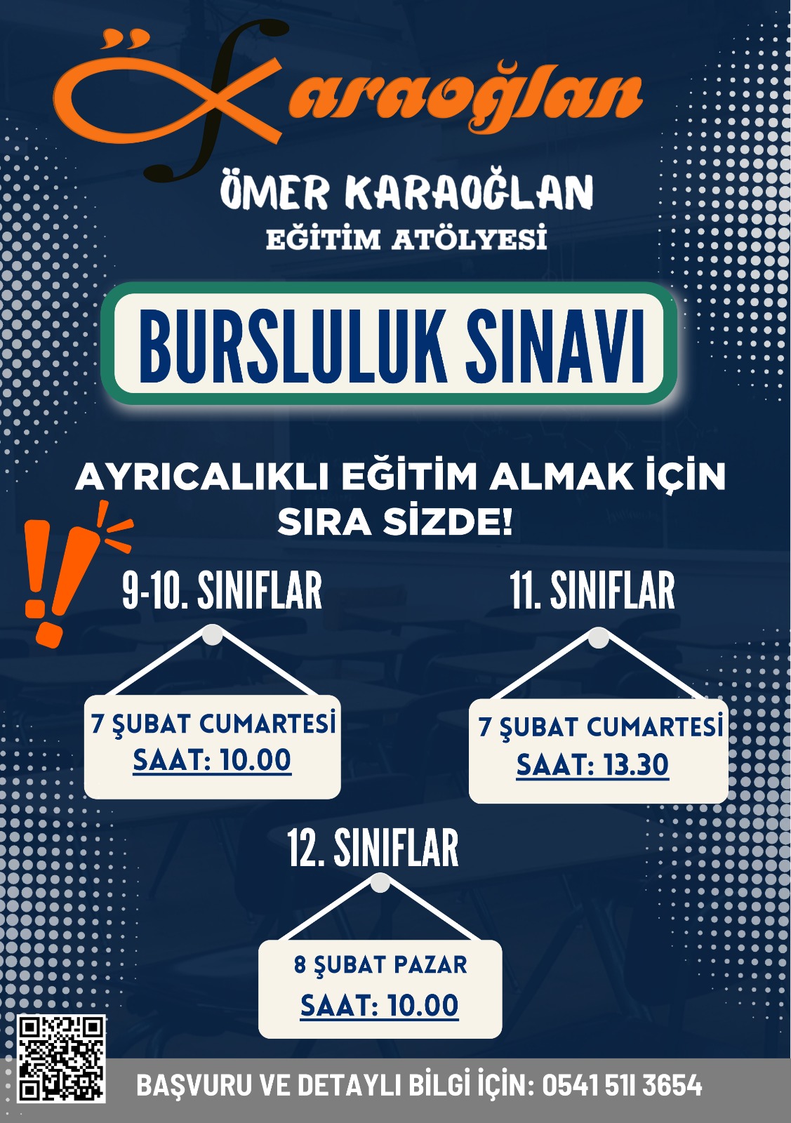 Ömer Karaoğlan Eğitim Atölyesi Bursluluk Sınavı Düzenleyecek