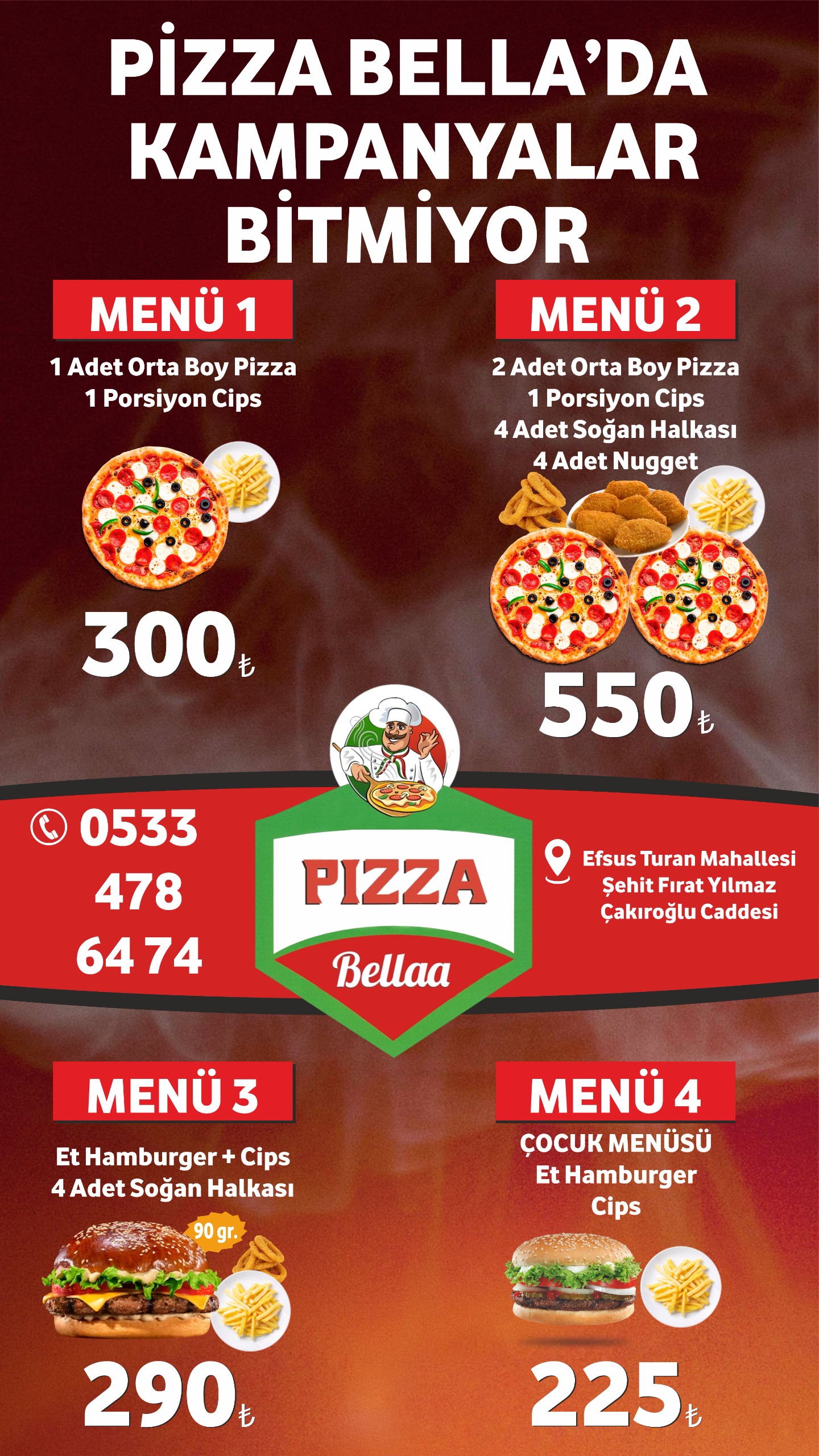 Pizza Bella’da Kampanyalar Bitmiyor