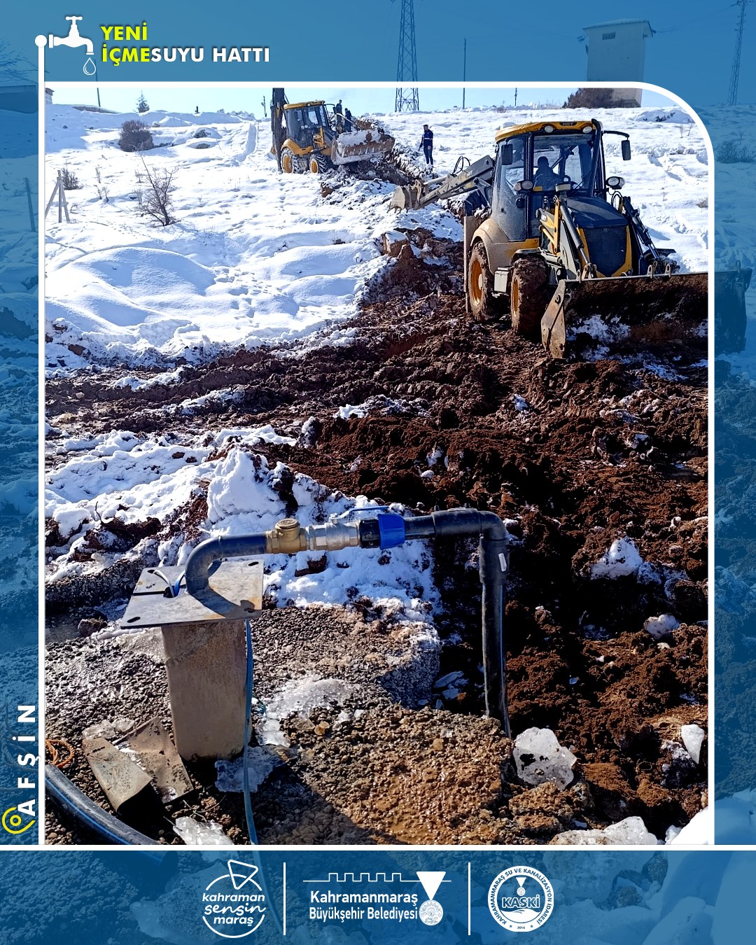 Afşin’de Üst Kot Mahallelere İçme Suyu Takviyesi