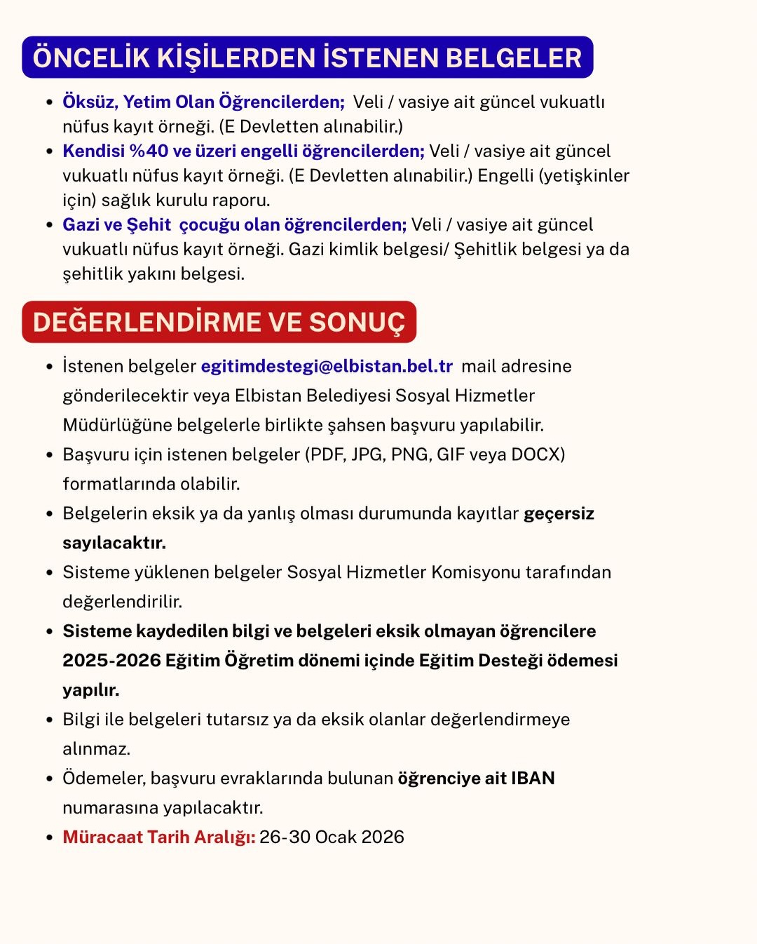 Eğitim Desteği Elbistan Belediyesi (2)