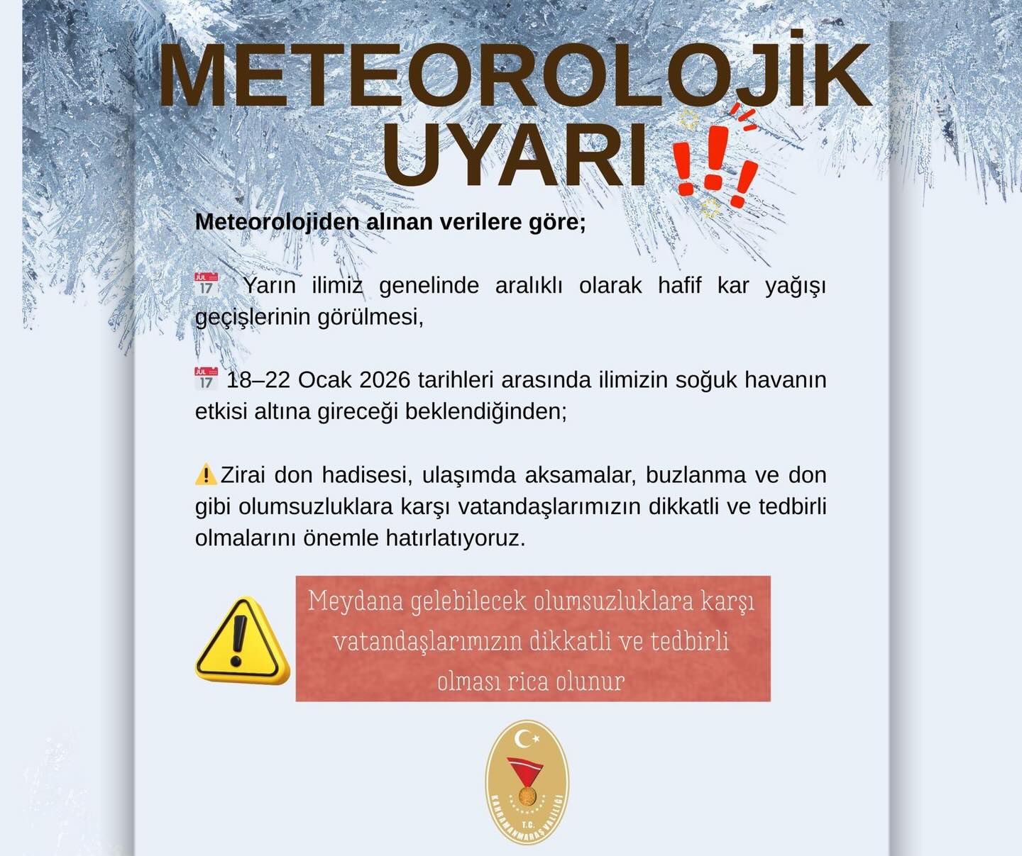 Meteoroloji Uyarı