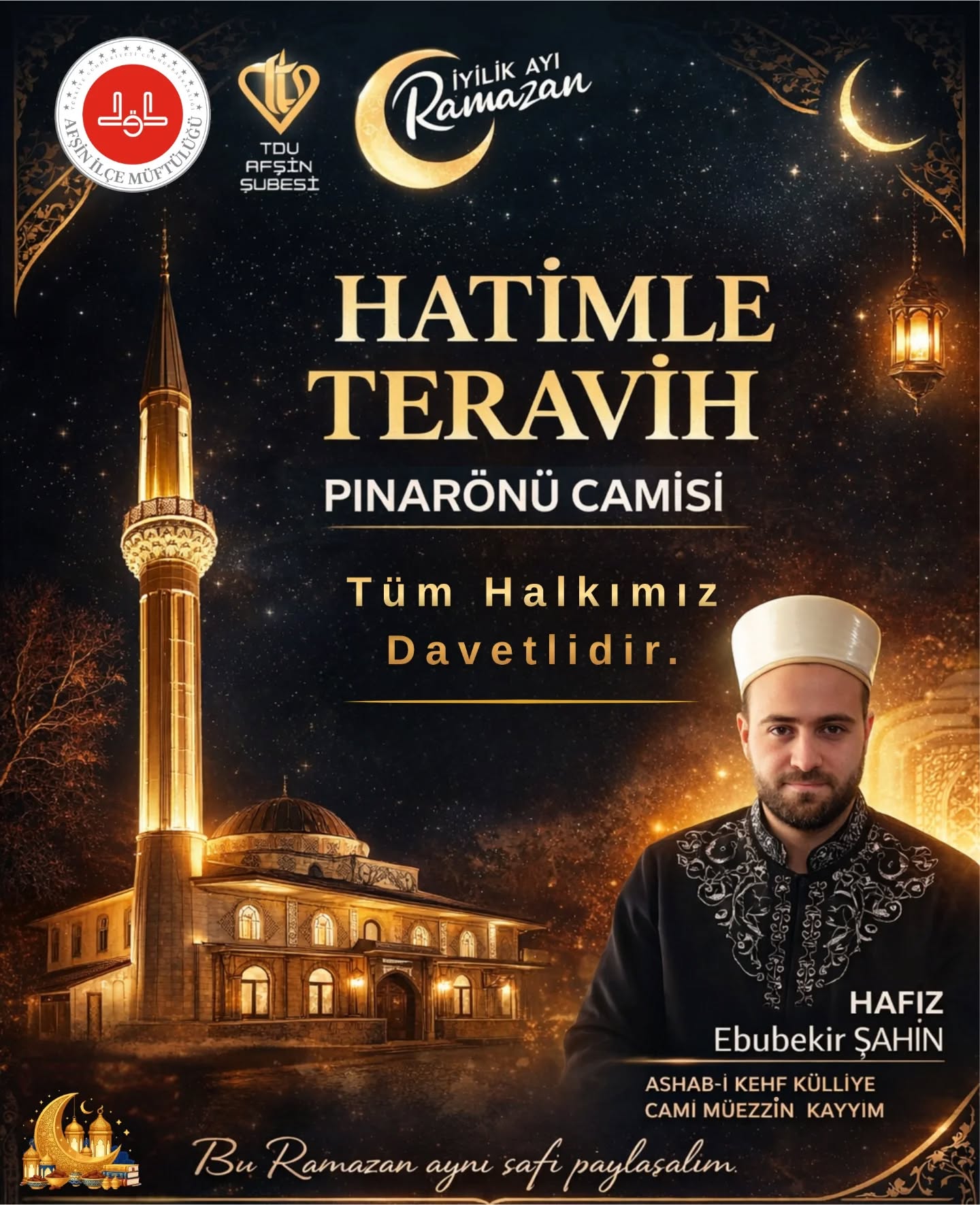 Afşin’de Hatimle Teravih Heyecanı Başlıyor