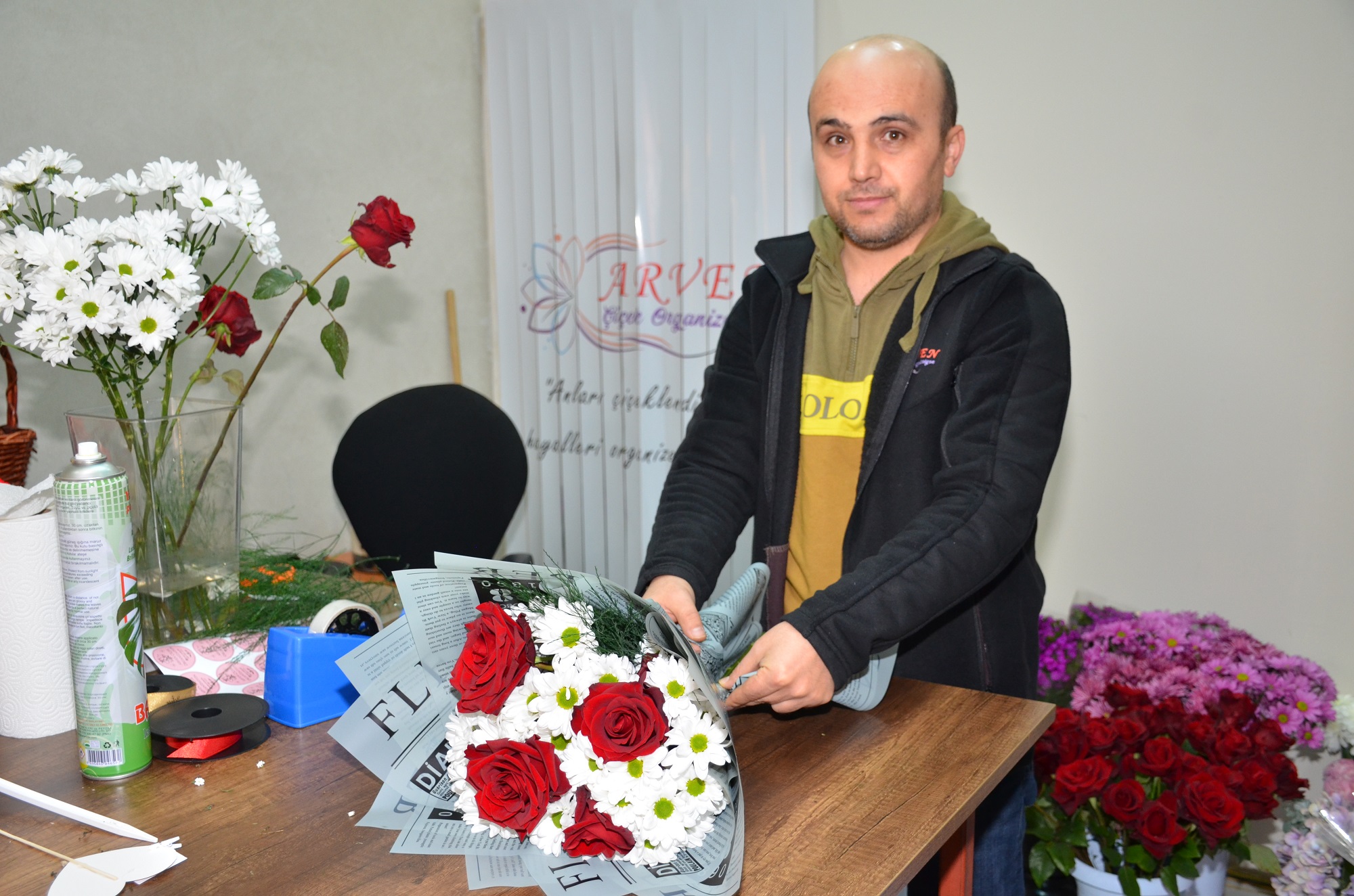 Afşin’de 14 Şubat Hareketliliği Çiçekçilerde Yoğun Mesai (16)