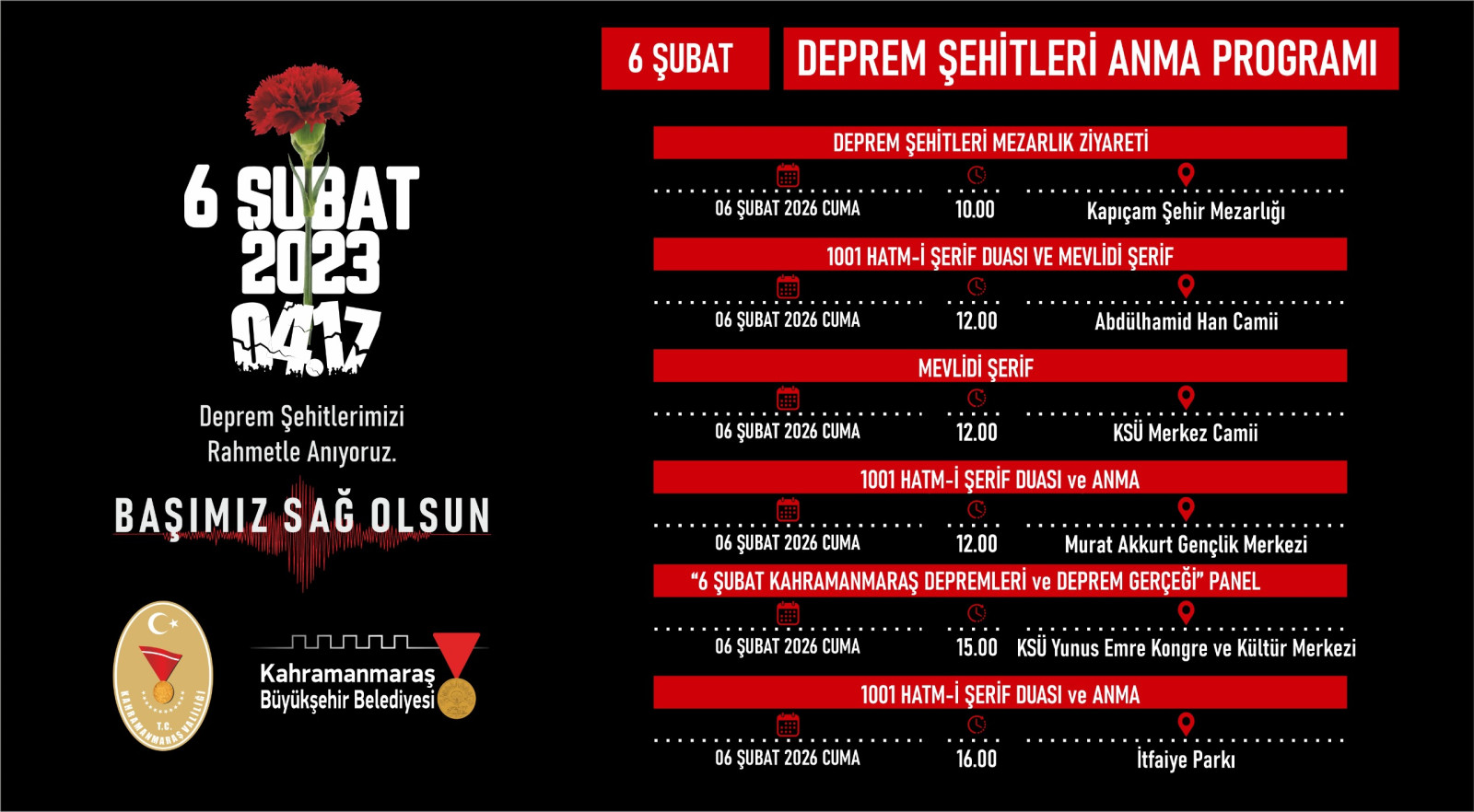 Asrın Felaketinin 3’Üncü Yılında Deprem Şehitleri Çeşitli Programlarla Yad Edilecek (1)