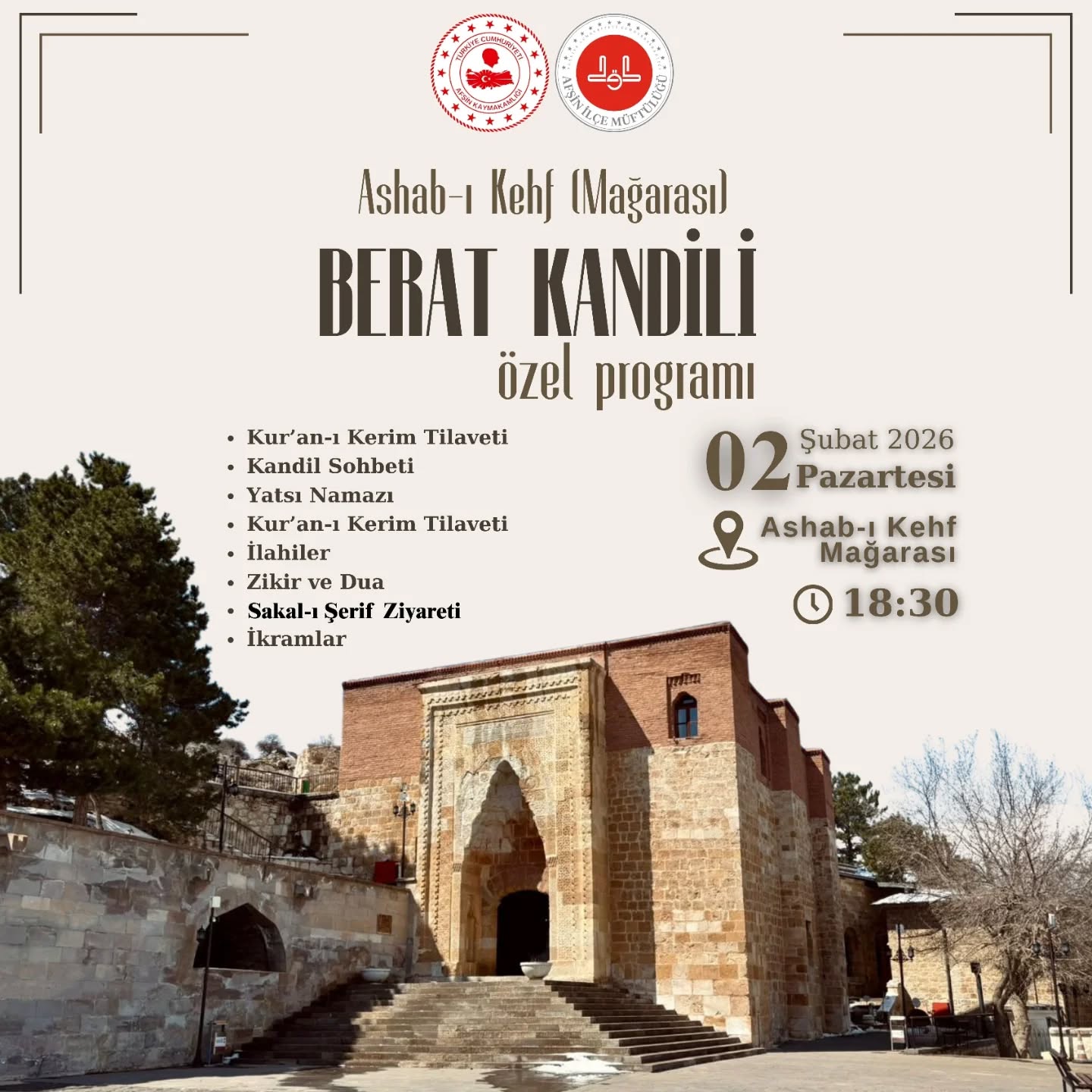 Berat Kandili Programı Sakal I Şerif’in Bereketiyle Taçlanacak