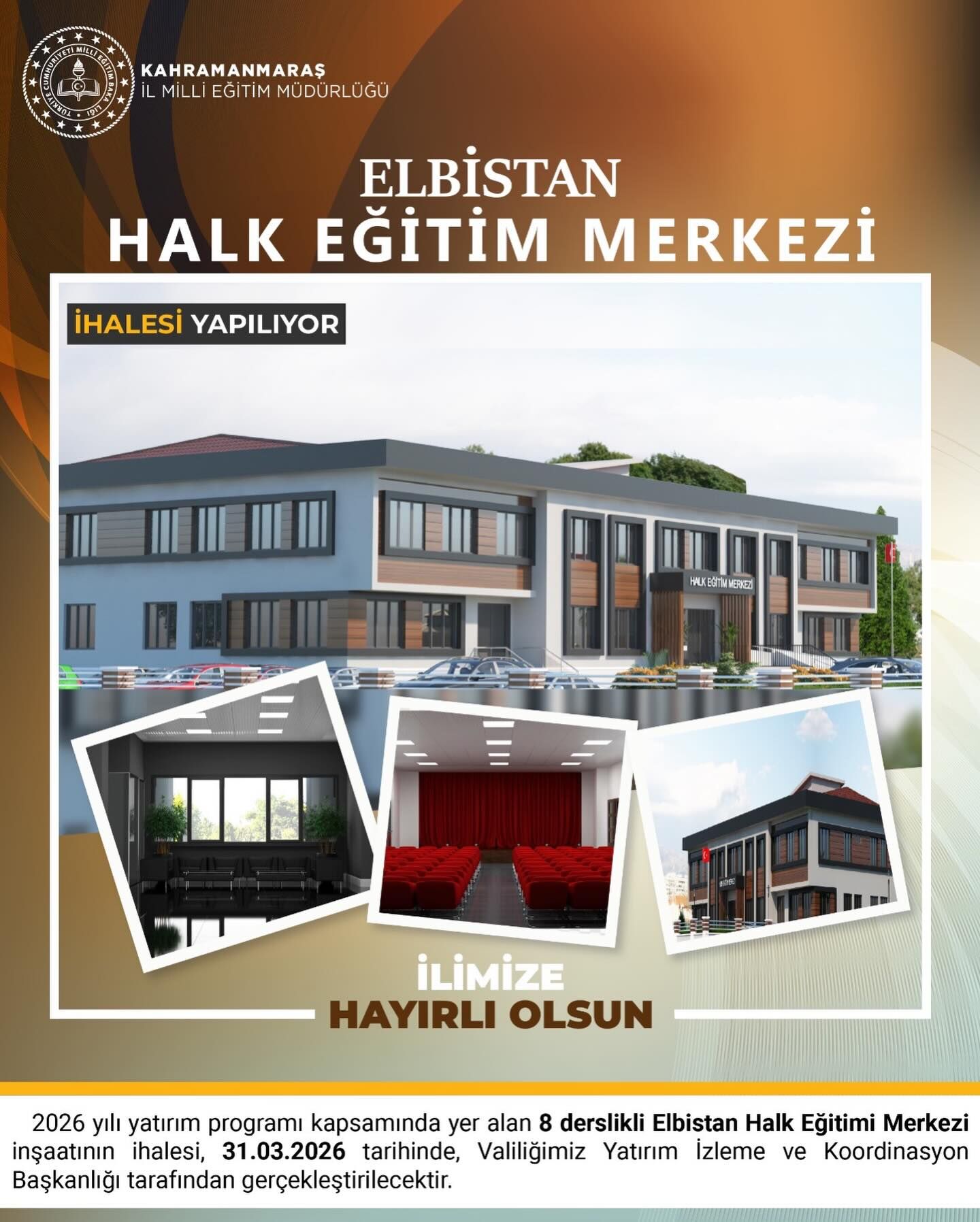 Elbistan’a 8 Derslikli Halk Eğitimi Merkezi Kazandırılıyor