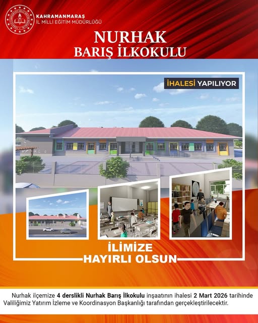 Nurhak’a 4 Derslikli Yeni İlkokul İçin İhale 2 Mart’ta Gerçekleşecek
