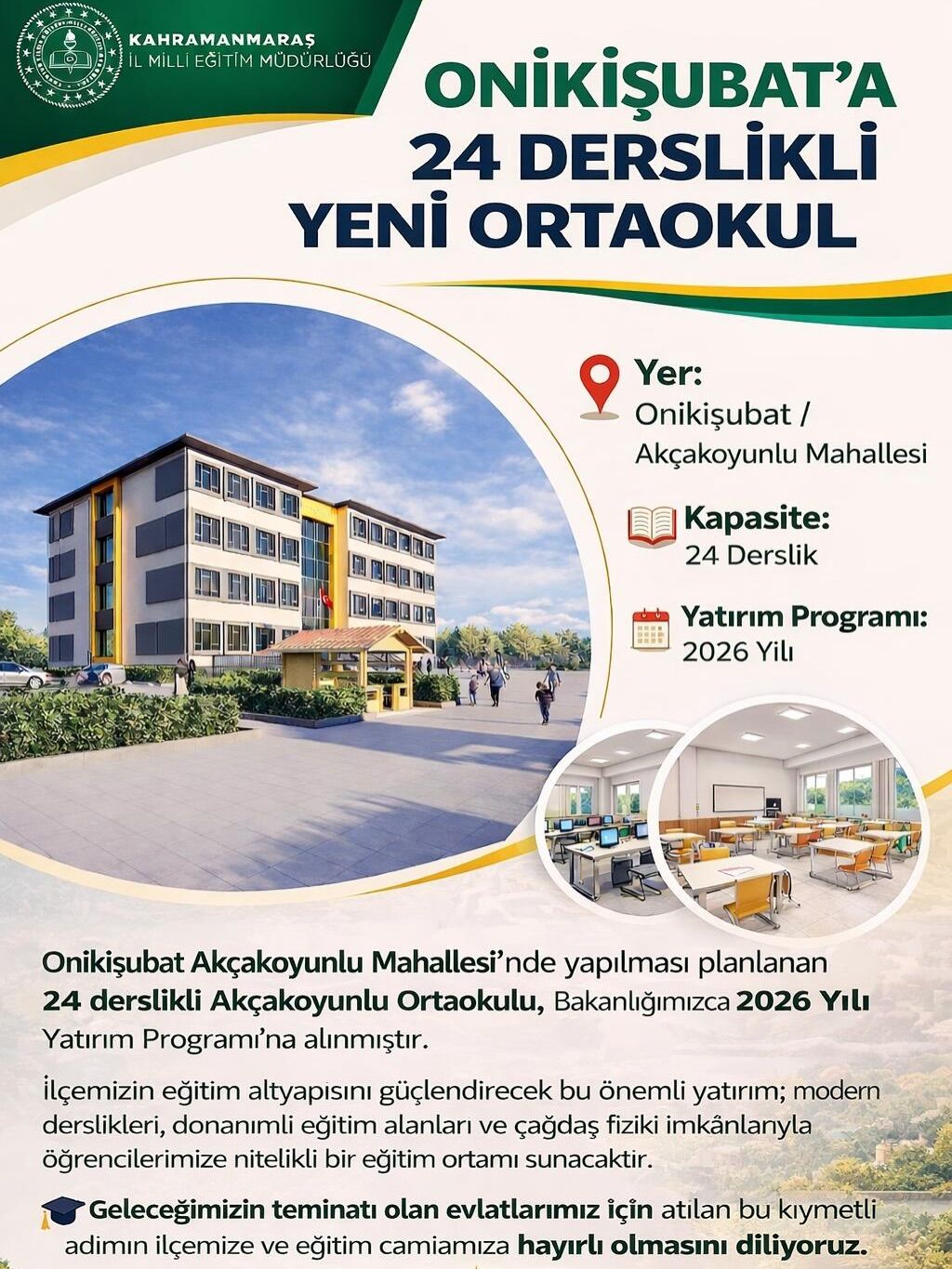 Onikişubat, Elbistan Ve Pazarcık’a Yeni Eğitim Yatırımları