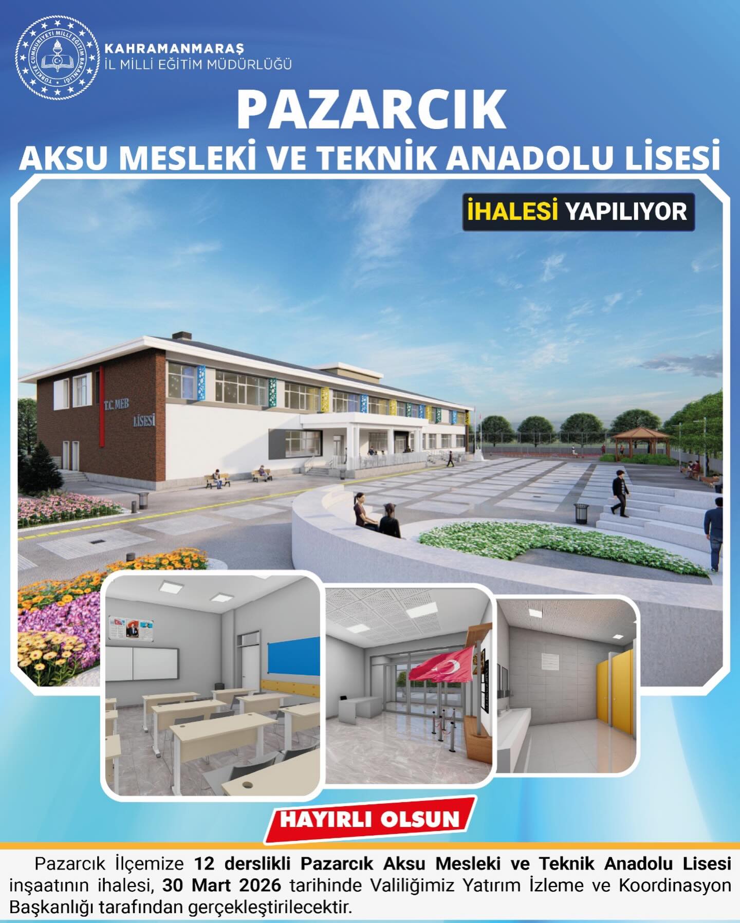 Pazarcık’a 12 Derslikli Yeni Mesleki Ve Teknik Anadolu Lisesi Geliyor