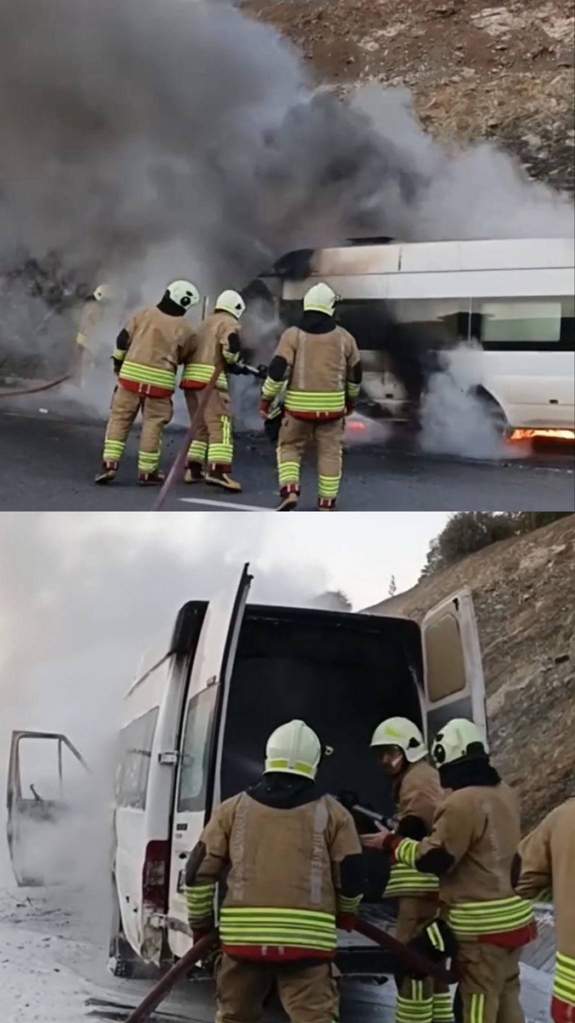 Seyir Halindeki Araç Alev Aldı (2)