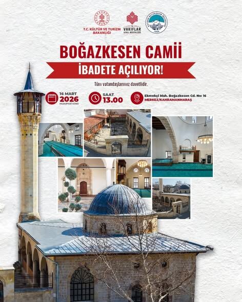 Kahramanmaraş’ta Ulu Camii ve Boğazkesen Camii Yeniden İbadete Açılıyor
