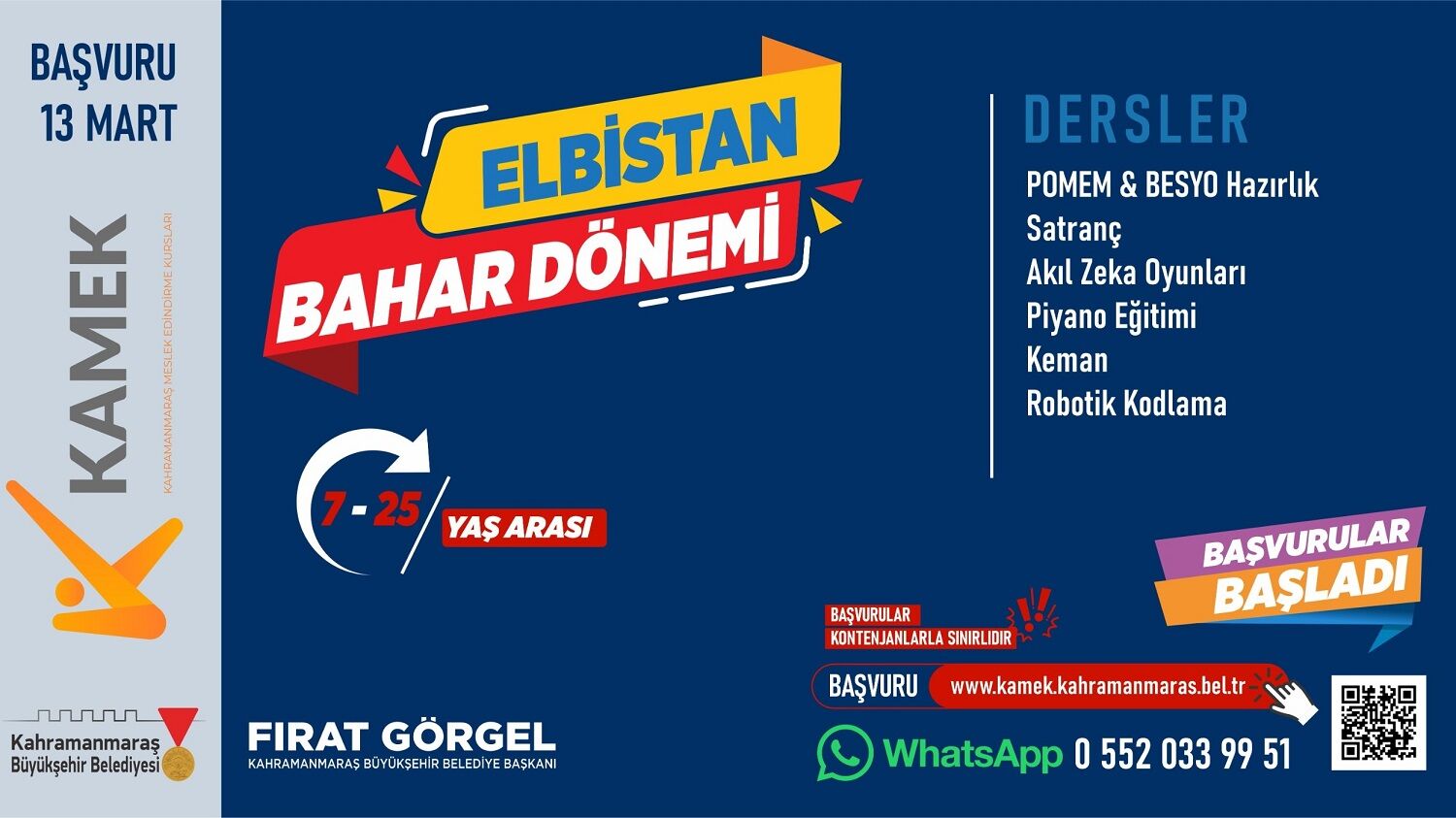 Elbistan, Ekinözü Ve Çağlayancerit’te Kamek Eğitimlerine Başvurular Başladı! (1)