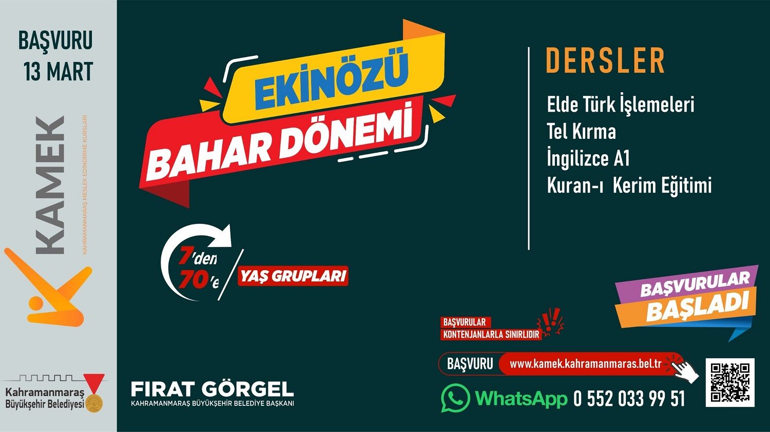 Elbistan, Ekinözü Ve Çağlayancerit’te Kamek Eğitimlerine Başvurular Başladı! (3)