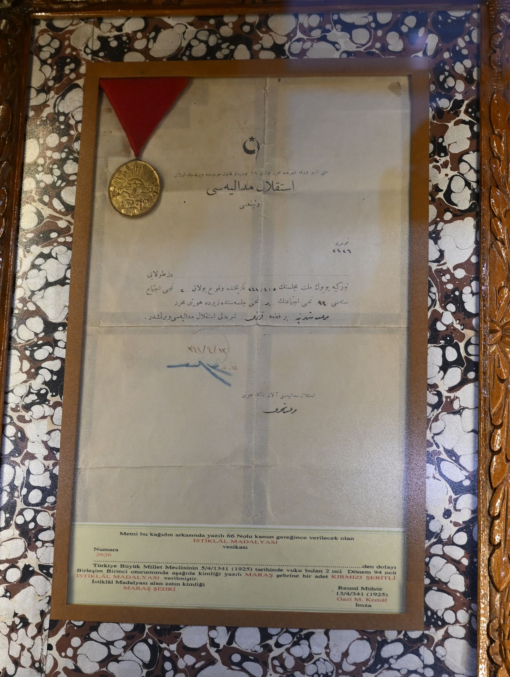 Kahramanmaraş'ın İstiklal Madalyası 101 Yıldır Özenle Muhafaza Ediliyor (2)