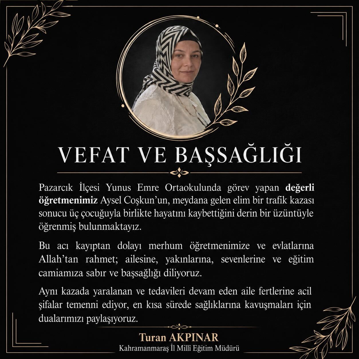 Feci Kaza Öğretmen Ve 3 Çocuğu Hayatını Kaybetti