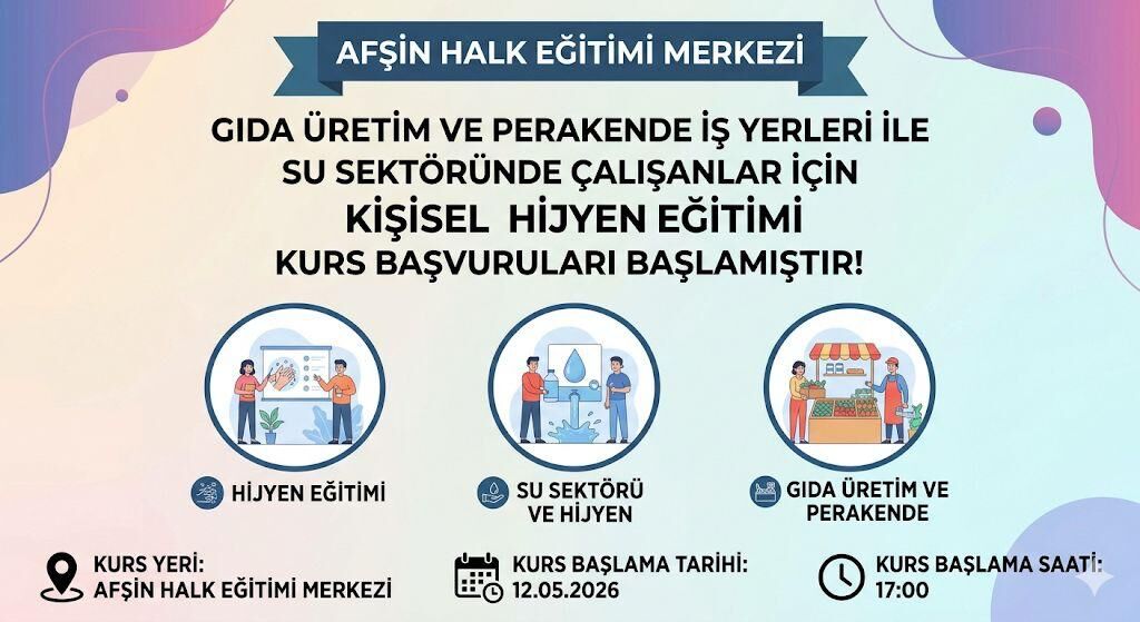 Afşin Halk Eğitim Merkezi’nde Yeni Kurs Başvuruları Başladı